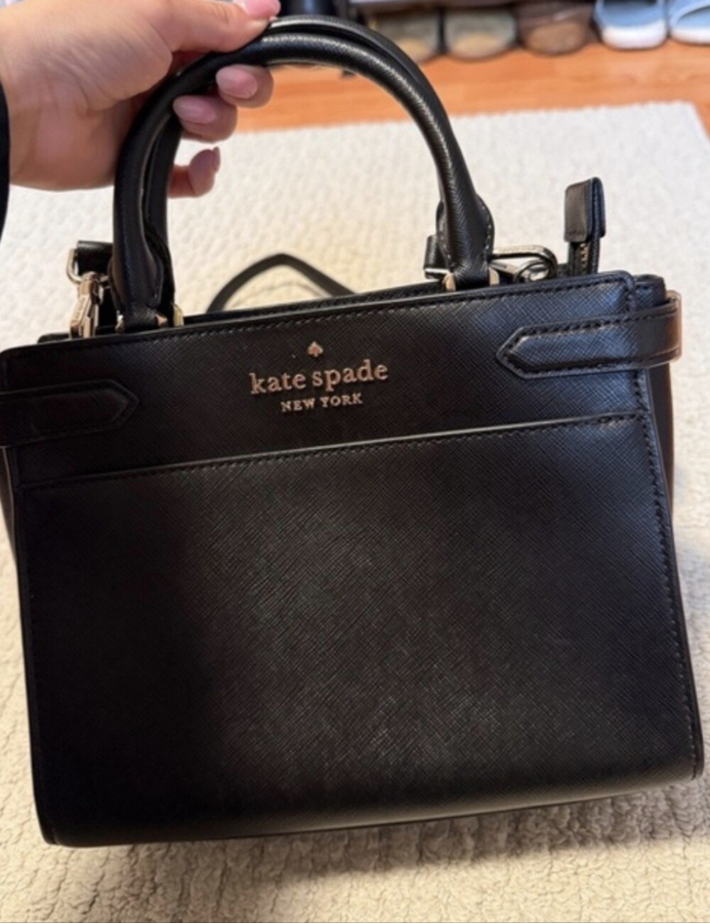 Kate Spade New York Black Leather Top-Handle Tote NWOT